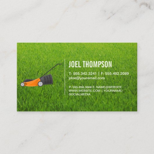 Carte De Visite Machine à gazon | Herbe (Devant)