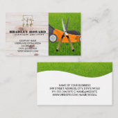 Carte De Visite Machine à gazon | Jardinage | Herbe | Bois (Devant / Derrière)