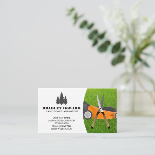 Carte De Visite Machine à gazon | Jardins | Herbe (Debout devant)