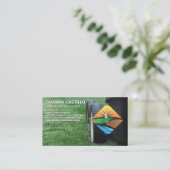 Carte De Visite Machine à gazon | Logo de paysage (Debout devant)