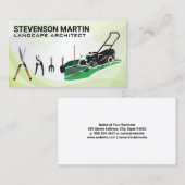 Carte De Visite Machine à gazon | Outils de jardinage | Paysagère (Devant / Derrière)