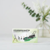 Carte De Visite Machine à gazon | Outils de jardinage | Paysagère (Debout devant)