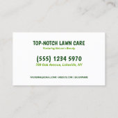 Carte De Visite Machine à gazon QR personnalisée (Dos)