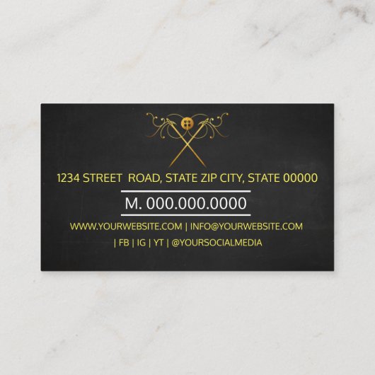 Carte De Visite Machine à souder cousue Maillée Or (Dos)