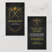 Carte De Visite Machine à souder cousue Maillée Or (Devant / Derrière)