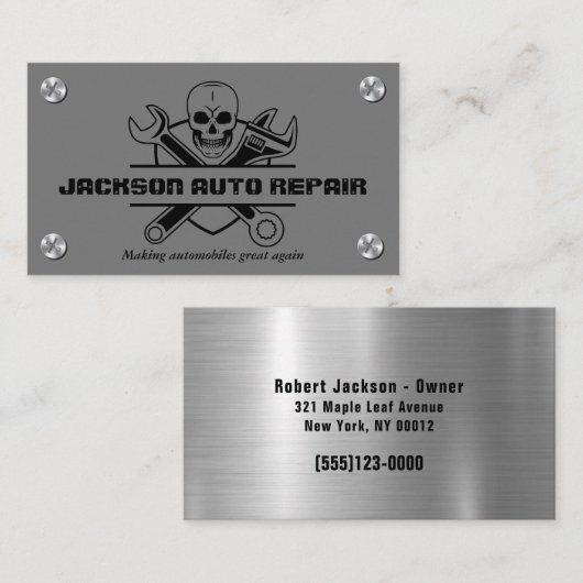 Carte De Visite Machine automobile Réparation automatique Réparati (Devant / Derrière)