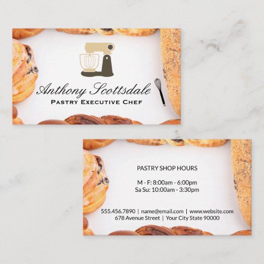 Carte De Visite Machine de mixage | Pâtisseries (Devant / Derrière)