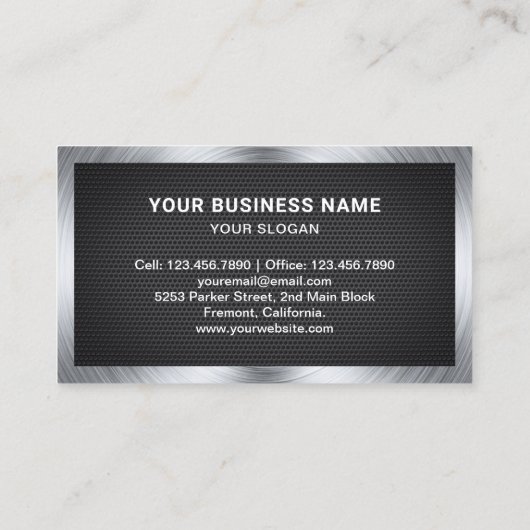 Carte De Visite Machine de réparation automatique en acier à maill (Dos)