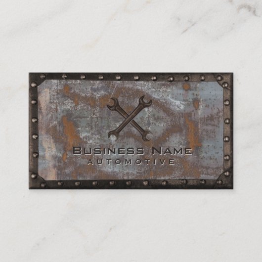 Carte De Visite Machine de réparation automatique Grunge rouille e (Devant)