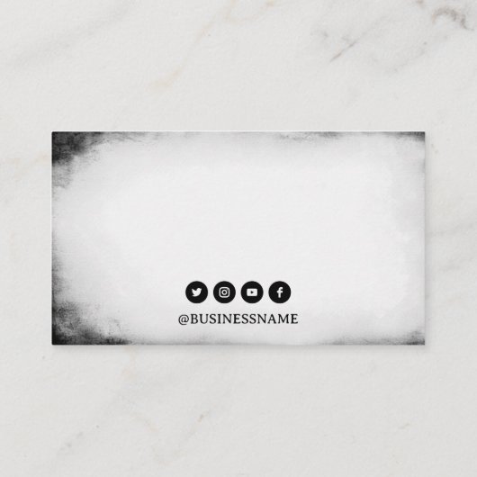 Carte De Visite Machine de tatouage noir et blanc foncé (Dos)