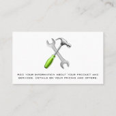 Carte De Visite Machines de construction | Bulldozer (Dos)