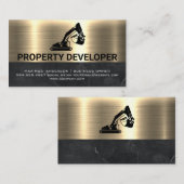 Carte De Visite Machines de construction | Or métallique (Devant / Derrière)