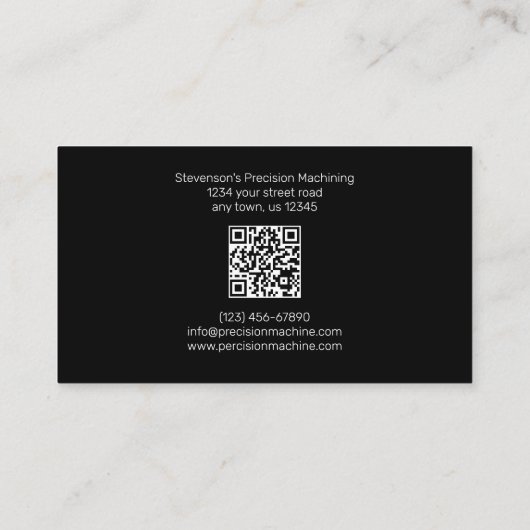 Carte De Visite Machines et métaux (Dos)