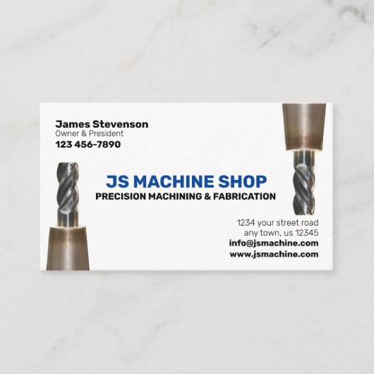 Carte De Visite Machines et métaux (Devant)