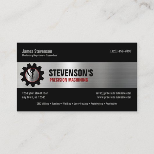 Carte De Visite Machines et métaux (Devant)