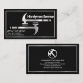 Carte De Visite Macho Argent Handyman Hammers Constructeur de cadr (Devant / Derrière)