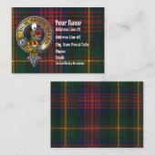 Carte De Visite MacLennan Tartan & Badge (Devant / Derrière)