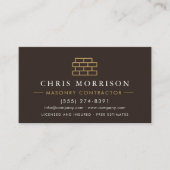 Carte De Visite Maçon Maçonnerie Code QR Entrepreneur (Devant)