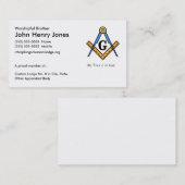 Carte De Visite Maçon principal (Devant / Derrière)