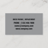 Carte De Visite Maçonnerie en pierre de pavage en brique paysage (Dos)