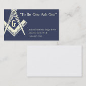 Carte de visite maçonnique (Devant / Derrière)