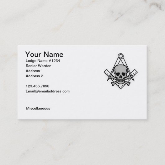 Carte de visite maçonnique 1 (Devant)
