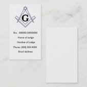 Carte de visite maçonnique 3 (Devant / Derrière)