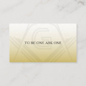 Carte de visite maçonnique Black Gold Freemason Ph (Dos)