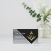 Carte de visite maçonnique | Black Gold Silver (Debout devant)