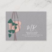 Carte De Visite Macrame Artiste Conception artisanale Hanging Plan (Dos)