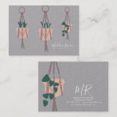 Carte De Visite Macrame Artiste Conception artisanale Hanging Plan (Devant / Derrière)