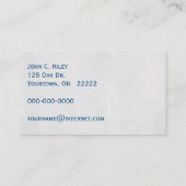 Carte De Visite Macro bleuets avec gouttelettes d'eau (Dos)