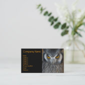 Carte De Visite Macro hibou noir et blanc (Debout devant)