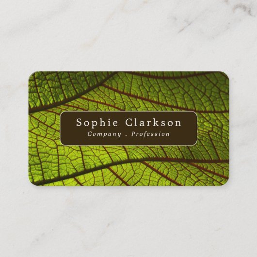 Carte De Visite Macro Leaf, Rustic (Devant)