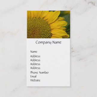 Carte De Visite Macro tournesol avec des gouttes de pluie