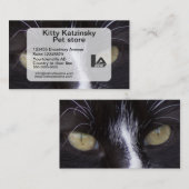 Carte De Visite Macro yeux de photo d'un chat personnel et (Devant / Derrière)