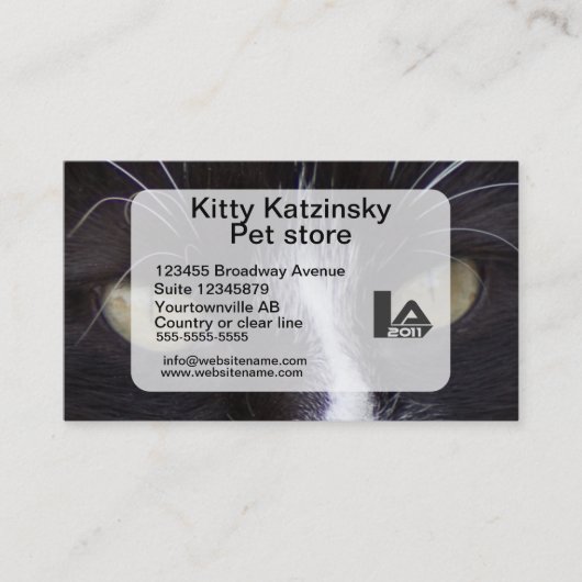 Carte De Visite Macro yeux de photo d'un chat personnel et (Devant)