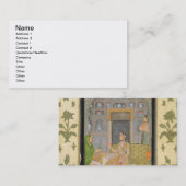 Carte De Visite Madame assise dans un pavillon avec des préposés, (Devant / Derrière)