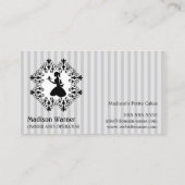 Carte De Visite Madame Cupcake Silver et rose de silhouette (Dos)