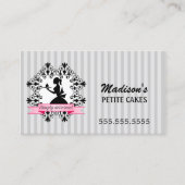Carte De Visite Madame Cupcake Silver et rose de silhouette (Devant)