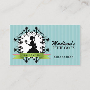 Carte De Visite Madame élégante Cupcake de silhouette