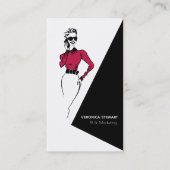 Carte De Visite Madame Illustration Office d'affaires (Devant)