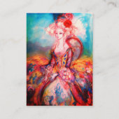 Carte De Visite MADAME POMPADOUR Beauté Mode Cheveux Jaune Bleu (Dos)