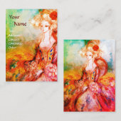 Carte De Visite MADAME POMPADOUR Beauté Mode Cheveux Or Jaune (Devant / Derrière)