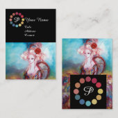 CARTE DE VISITE MADAME POMPADOUR MAKEUP PALETTE DE COULEUR ARTISTE (Devant / Derrière)