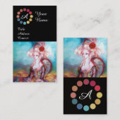 CARTE DE VISITE MADAME POMPADOUR MAKEUP PALETTE DE COULEUR ARTISTE (Devant / Derrière)