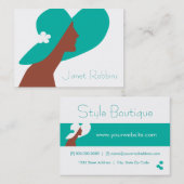 Carte De Visite Madame Profile Card Green de Deco (Devant / Derrière)