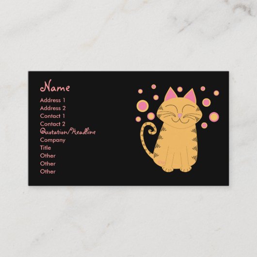 Carte De Visite Madame raisonnable de chat de Purrfectly (Devant)