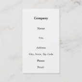 Carte De Visite Madame Time (Dos)