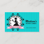 Carte De Visite Madame turquoise élégante de petit gâteau (Devant)
